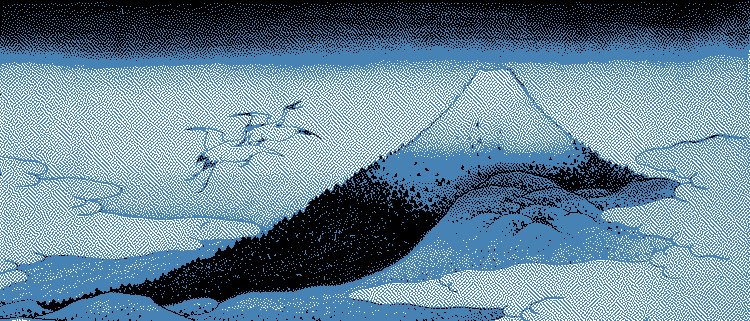 Hokusai's Fuji, dithered